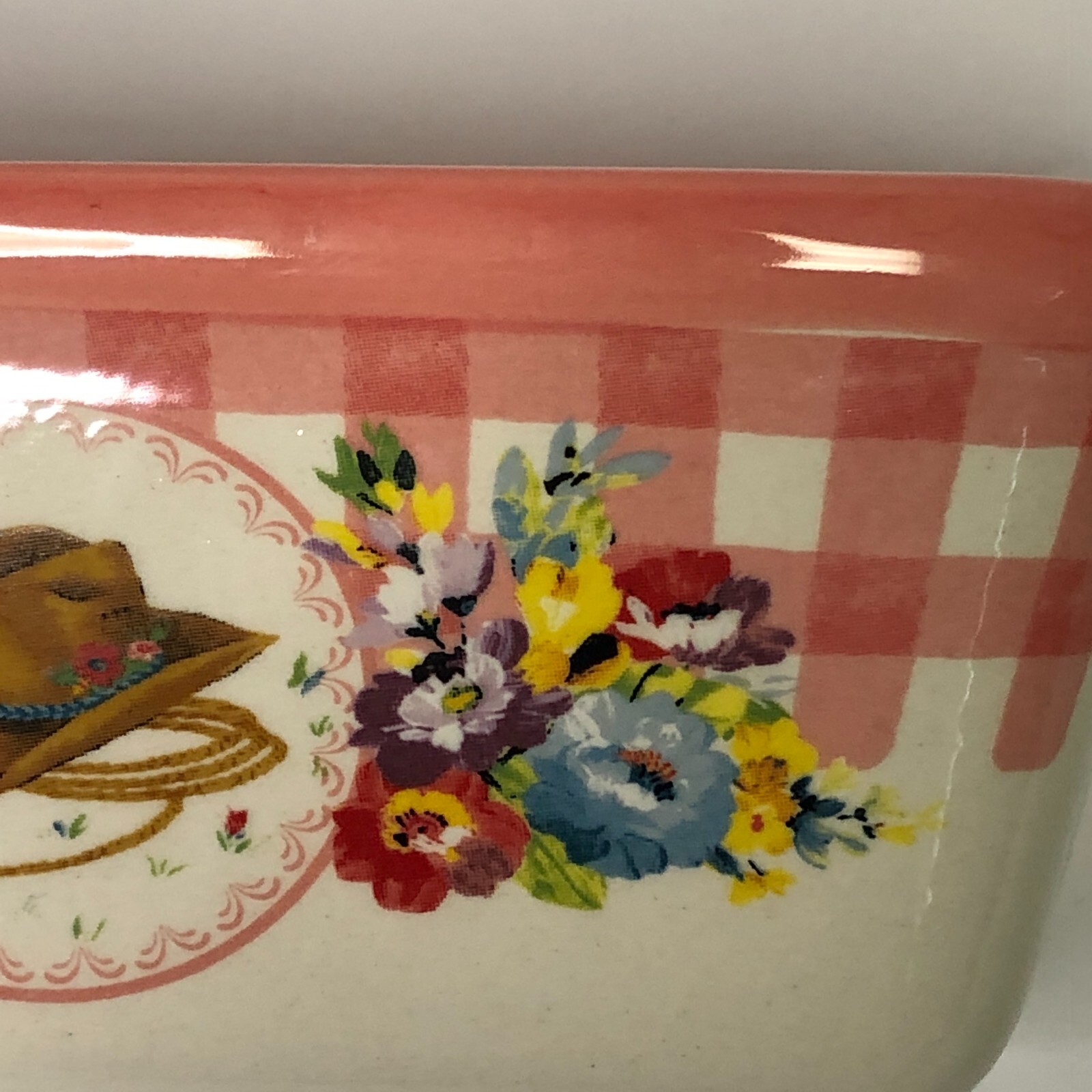 Pioneer Woman Mini Ceramic Loaf Pan Floral Sweet Romance Gingham New  *U Pick