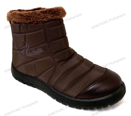 Women's Winter High Ankle Top Boots Fur Waterproof Zipper Snow Warm Anti-Slip - 第 11/23 張圖片