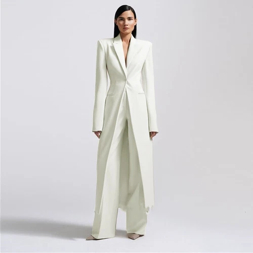 Women Long Jackets Suits Ladies Modern Fashion Prom Evening Party 2Pcs Outfits - Picture 18 of 19