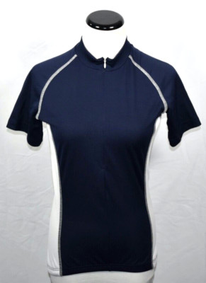 Texi Women's Cycle Jersey Top Navy Blue & White Size Small