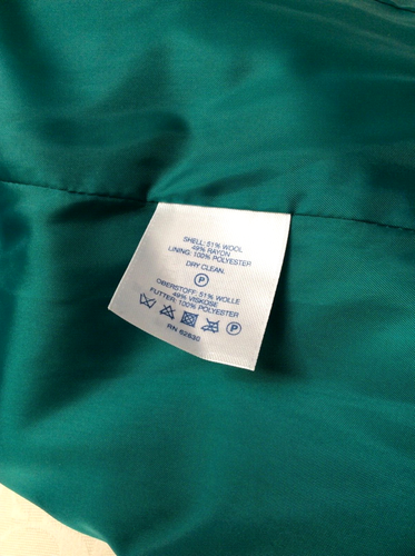 Lands' End Drake Boucle Yarn Wool Green Lined Button Down Blazer Jacket Size 8P - Picture 16 of 16