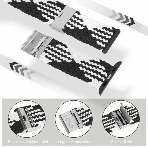Elastico Nylon Cinturino Intrecciato Assolo Loop Per Iwatch Apple SE 7-1 - Zdjęcie 8 z 13