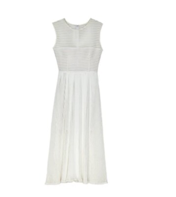 Rachel Zoe Ari Striped Fit & Flare White Midi Dress Sz 6