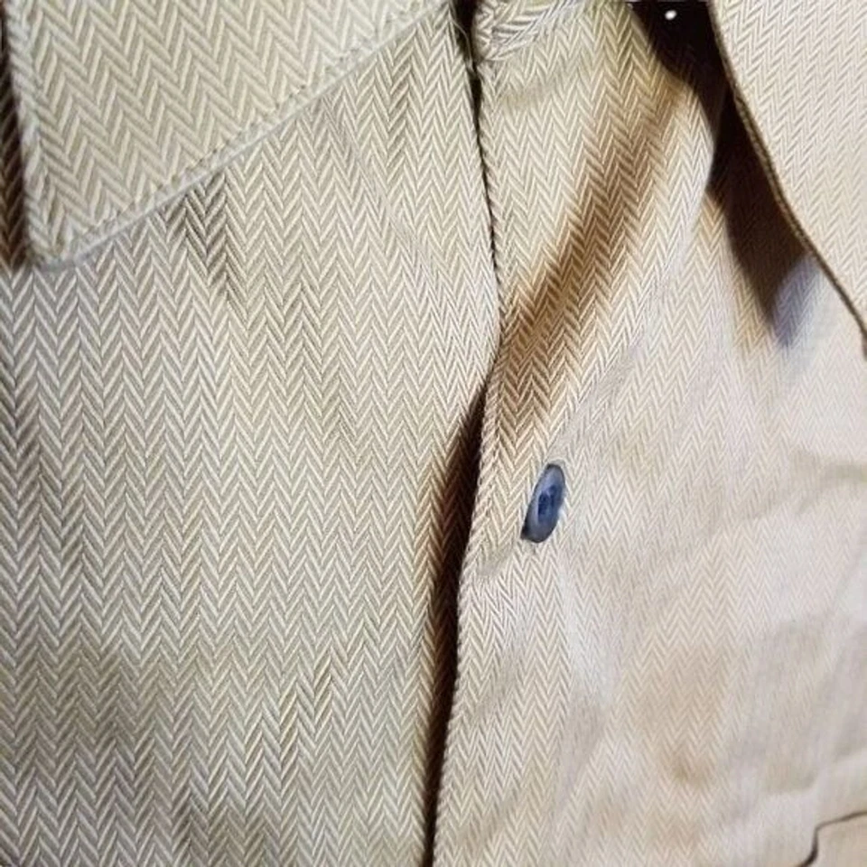 Roberto Villini Para Hombre Talla 16.5 34 35 Oro Amarillo Sólido Manga Larga Con Botones Foto 3 de 4