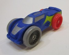 Vintage 2017 Hasbro 3" Nerf Nitro Plastic Toy Blue Car w Gray Red Wheels