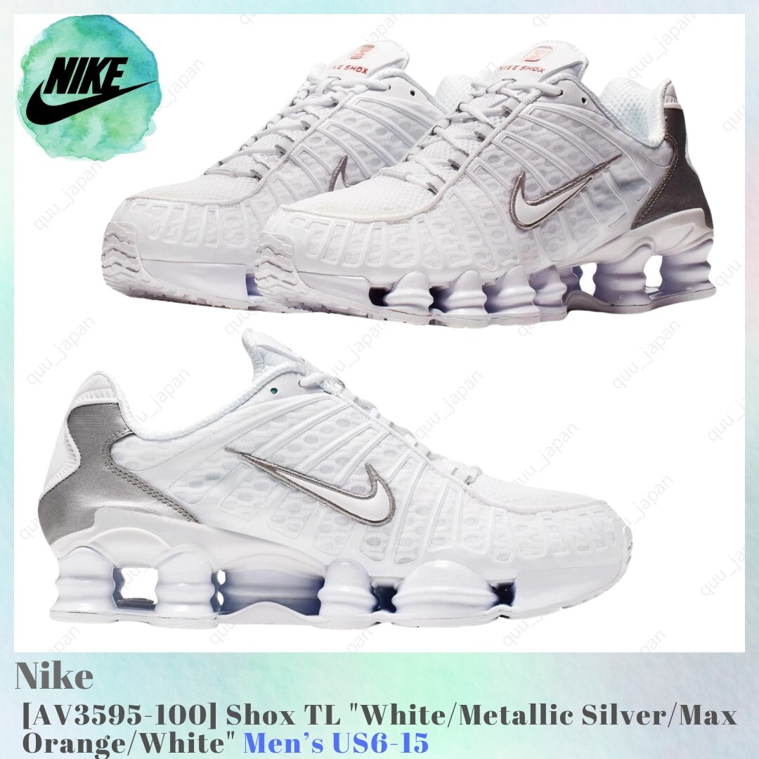 ■Nike■ Shax TL W White llic Silver Max Orange White AR Nike Shox TL White Metallic Silver Max Orange White AV3595