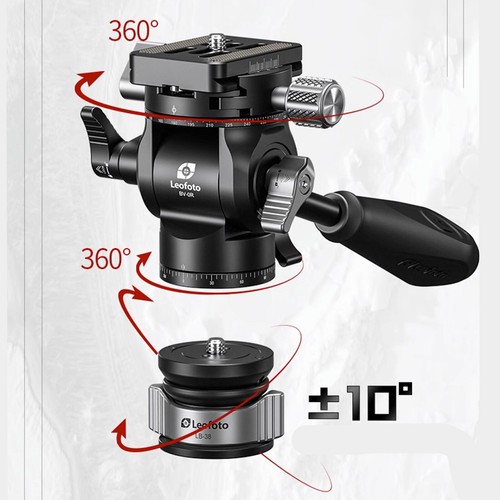 Leofoto BV-0R Geared Ball Head with Panoramic Clamp/QR Plate /Tilt Lock - Picture 4 of 17