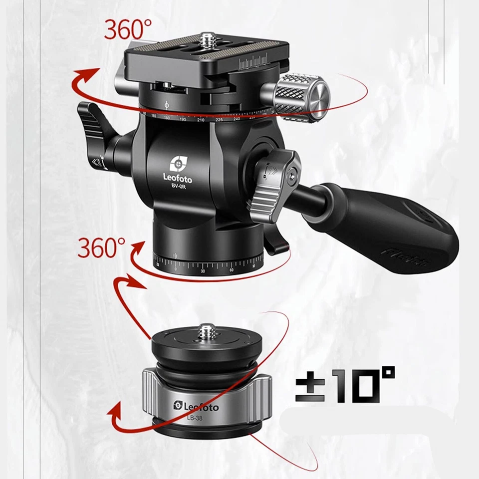 Leofoto BV-0R Geared Ball Head with Panoramic Clamp/QR Plate /Tilt Lock - Image 4 of 4