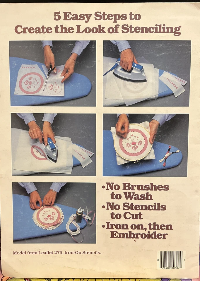 Leisure Arts Iron on Old Fashioned Florals With The stencil Look leaflet 307 - Image 2 of 3