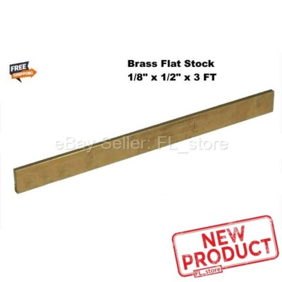 #ad Solid Brass Flat Stock 1 8quot; x 1 2quot; x 3 Feet Alloy 360 Mill 36quot; Long Rectangle $28.79