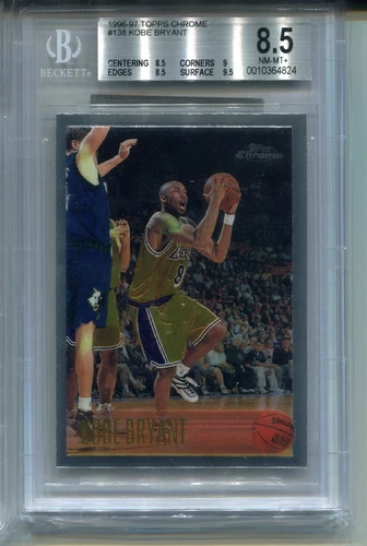 1996 Topps Chrome Kobe Bryant Rookie Card BGS 8.5 NM MINT+ 9.5 9 Basketball 138