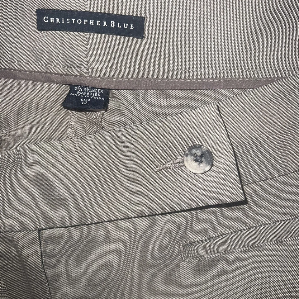 Christopher Blue Luxury Pants | women | color: light beige | size: 12 - Image 3 of 3