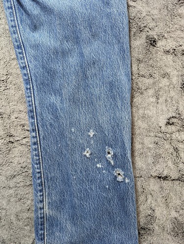 Pantalones de mezclilla para hombre Levi's 501XX con botones desgastados talla 32x33 lavado medio - Imagen 13 de 15