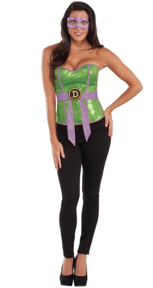 Corsés Tortuga Ninja Adolescente Mutante Adulto Mujer Disfraz Halloween NUEVO Foto 4 de 4