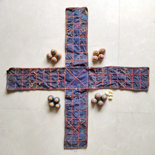 19c Antique Chaupar Or Pachisi Ancient Board Game Set 20