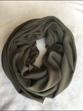 Scarf Shawl Headcover Chiffon Rectangular Georget Non Slip Green Sage Army