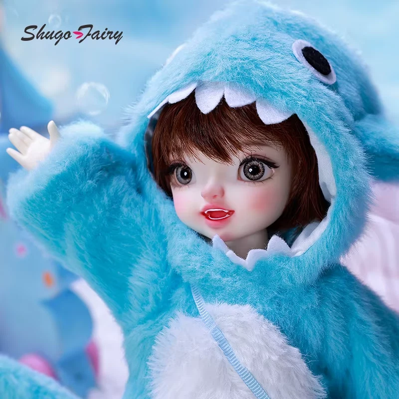 Shugafairy Naomi BJD Doll 1/6 24.6Cm Blue Healing Style Cute Big Eyes Baby Shark — 第 3/4 张图片