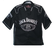 Nascar  Authentic Jack Daniels Black Embroidered Pit crew shirt  JH Design M