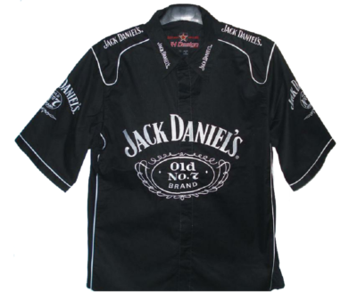 Nascar Authentic Jack Daniels Black Embroidered Pit crew shirt JH