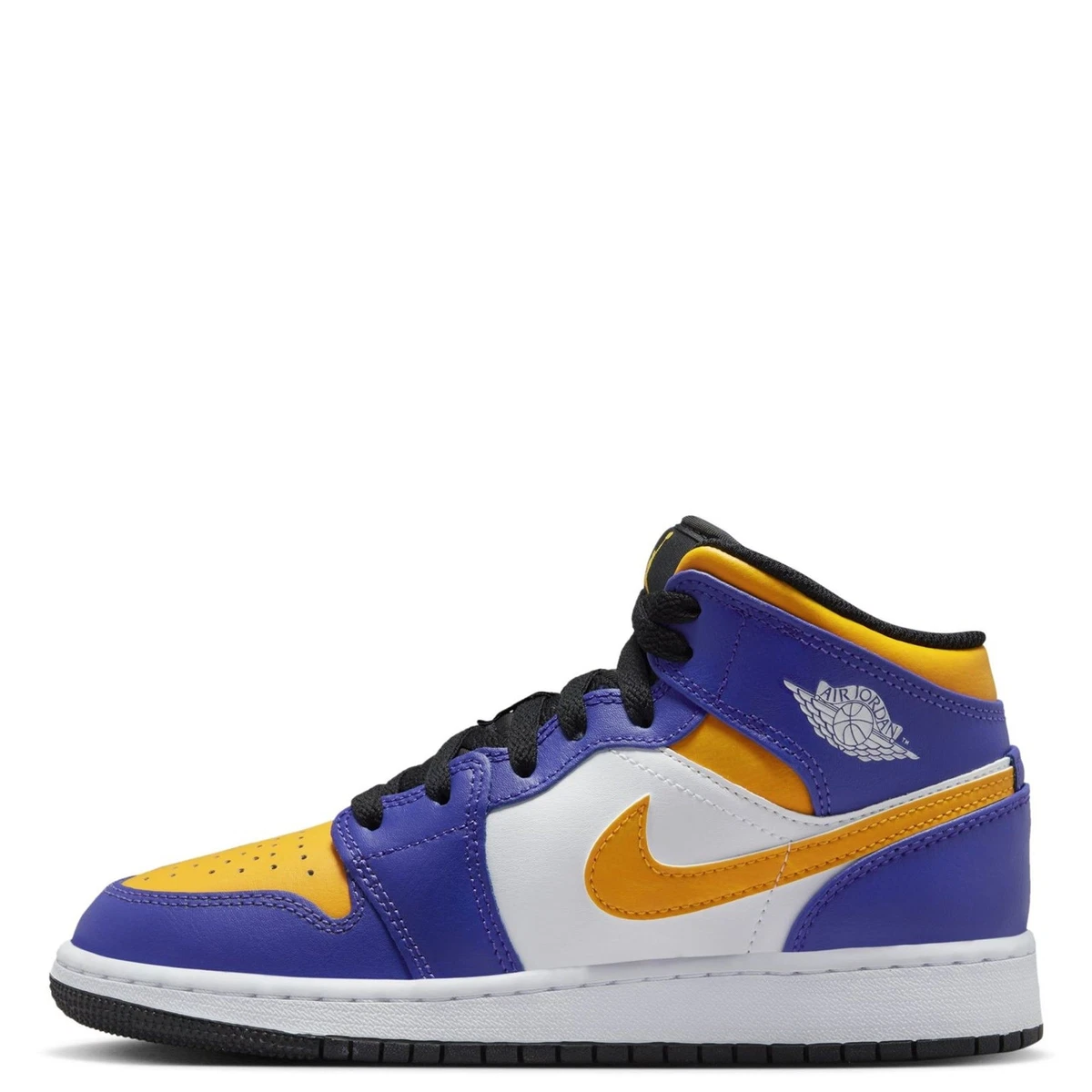 Jordan 1 mid lakers top 3 grade school cheap