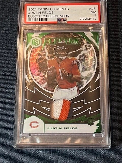 Justin Fields Panini Elements Electric Relics #JFI Neon