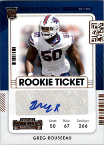 2021 Panini Contenders #158B Greg Rousseau VAR Auto - NM-MT