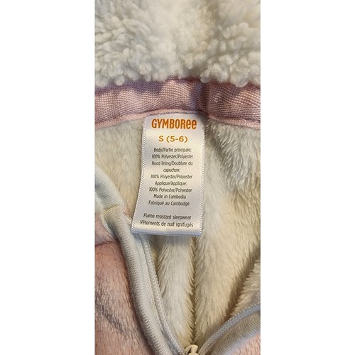 Kids Gymboree Bunny Fleece One-Piece Pajamas Costume Size 5/6 - Picture 3 of 3