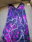 Wilderness Dreams Black Pink Gray Camo Satin Lace Trim Chemise Gown M — photo 1