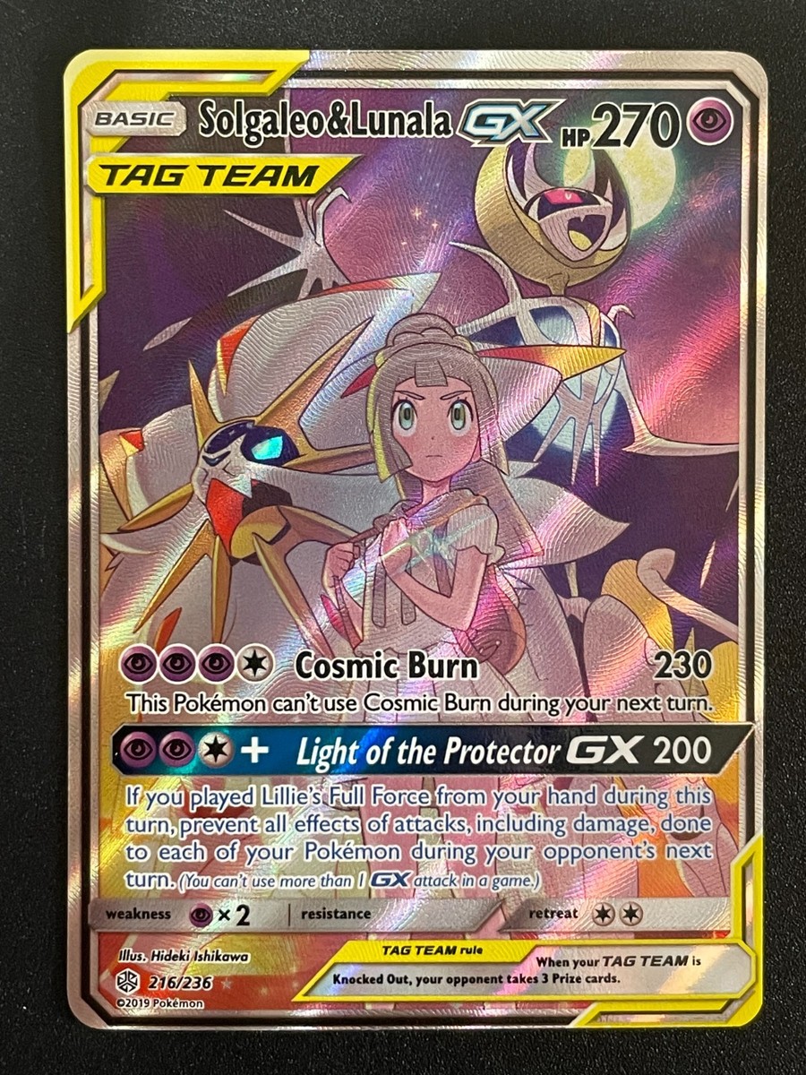 Solgaleo & Lunala GX 216/236 Alternate Full Art Pokémon Cosmic