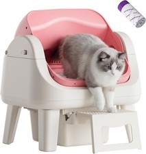Open Top Self Cleaning Cat Litter Box, Automatic Litter Box with 7 Pairs