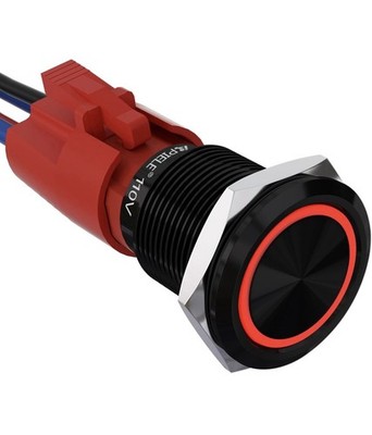 110V-220V 19mm Latching Push Button Switch 10 Amp SPST LED Waterproof Round S...