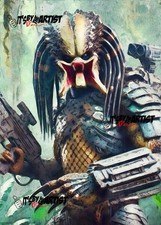 ACEO ATC Sketch - Yautja - Predator - 1/1 - Authenticity Stamp