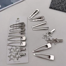 8Pcs Metal Hairpins With Broken Bangs On The Side Multiple Styles Duckbill Clip