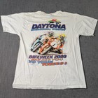Vintage Daytona Bike Week Shirt Tee Mens Large White 2000 STAINS