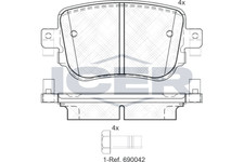 Icer Bremsbelagsatz Hinten Lucas-Trw-System für Audi A1 Q3 Skoda ab 15->