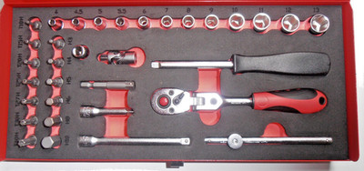 Gedore Red Steckschlüssel-Satz 1/4'' 33-teilig 4-13 mm Nr.R49044033
