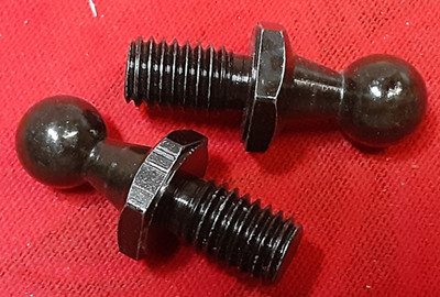 2 black Ball Studs 10mm ball  5/16'' thread  1/2'' long thread 1.24'' overall  5w6