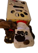 Pound Puppy 14" & Baby White with Brown Ears and Spot Plush Dog NEW IN BOX 2020 
