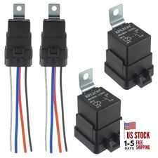 12V DC SPST Waterproof Relay Heavy Duty 14 AWG Tinned Copper 4 PIN 80/60 AMP
