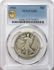 1916 50c Walking Liberty Silver Half Dollar - PCGS G04 - Better Date Coin