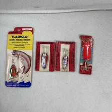 Vtg Lot 4 Fishing Lures 2 Dardelve 1 Hot Rod 1 Worden Flash Glo New