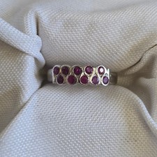 Sterling Silver Ring 2.9g Fine Jewelry Size 6.5 Ruby Color READ 