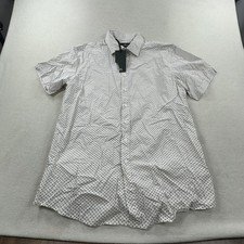 Rodd  Gunn Shirt Mens XL White Geometric Short Sleeve Button Up Sports Fit