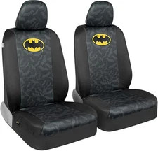 Warner Bros DC Comics Batman Front Seat Covers & Seat Belt Pads - Universal Fit 