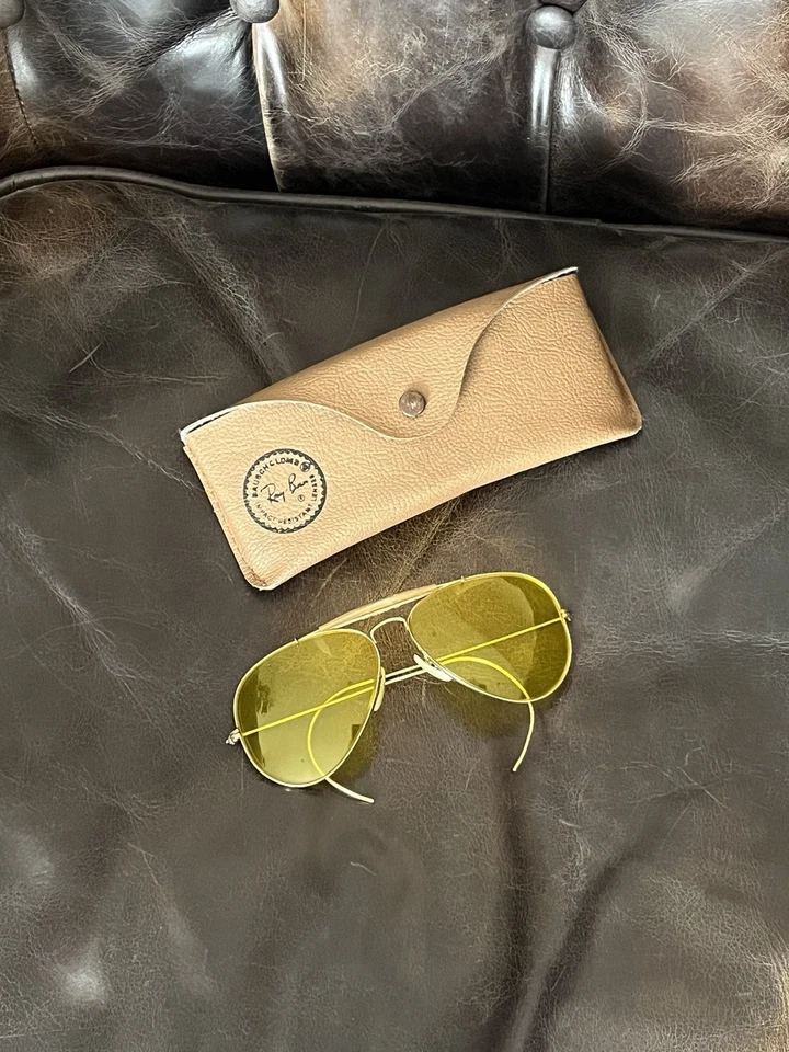 1960 Vintage RAY BAN aviator 10K gold B&L Lunettes Soleil Sunglasses Plaque Or - Photo 2/4