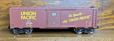 #ad Menards Be Specific Ship “Union Pacific” Box Car #15594 O Gauge $25.00