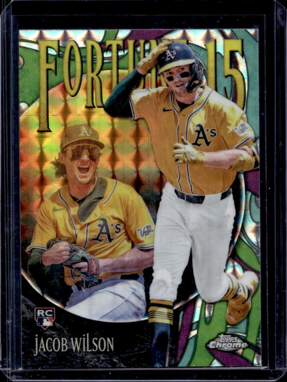 2025 Topps Chrome Update Jacob Wilson Fortune 15 RC Geometric Refractor #F15-18