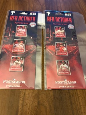2025 Phillies Red October-Postseason-Both Series 1 & 2---3 Pin sets--6 Players