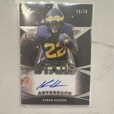 Leaf 2019 Ultimate Stars Autographs Karan Higdon SA-KH2 Auto /20 Michigan
