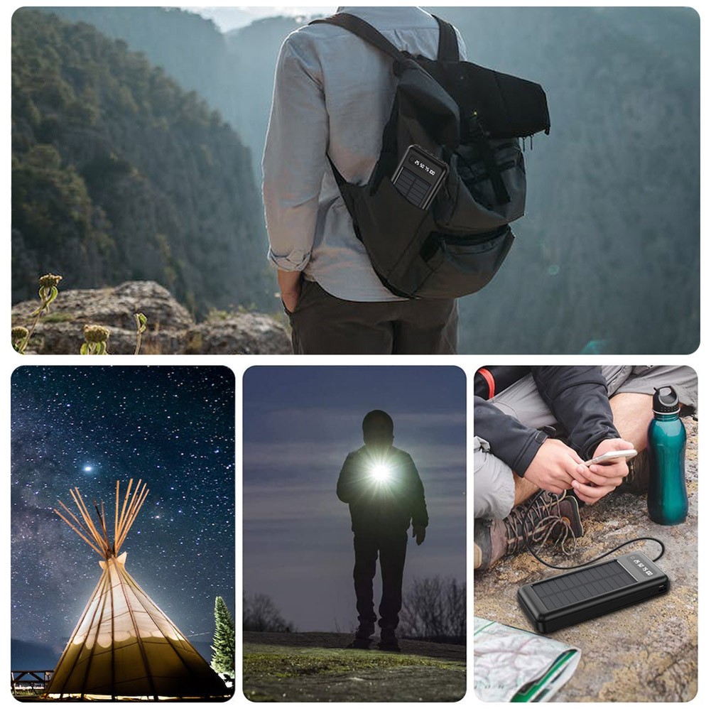 2025 Super 90000000mAh 4 Output Portable Charger Solar Power Bank for Cell Phone